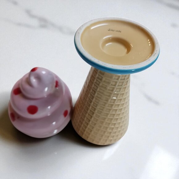 Vintage Japanese Ceramic Ice Cream Cone Trinket Dish – Mid-Century Kitsch - Picture 6 of 9